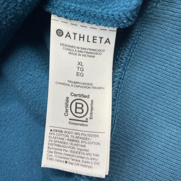 Athleta Triumph Full Zip Hoodie Activewear Sweatshirt Women's XL - Picture 7 of 8